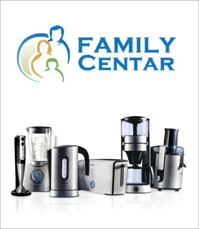 <i>Family centar</i>
	  <span>Family centar se bavi prodajom kućnih aparata širokog asortimana, poznatih nemačkih proizvođača, po najpovoljnijim cenama i brzom isporukom. Garancija na sve elektro uređaje je dve godine...  </span>